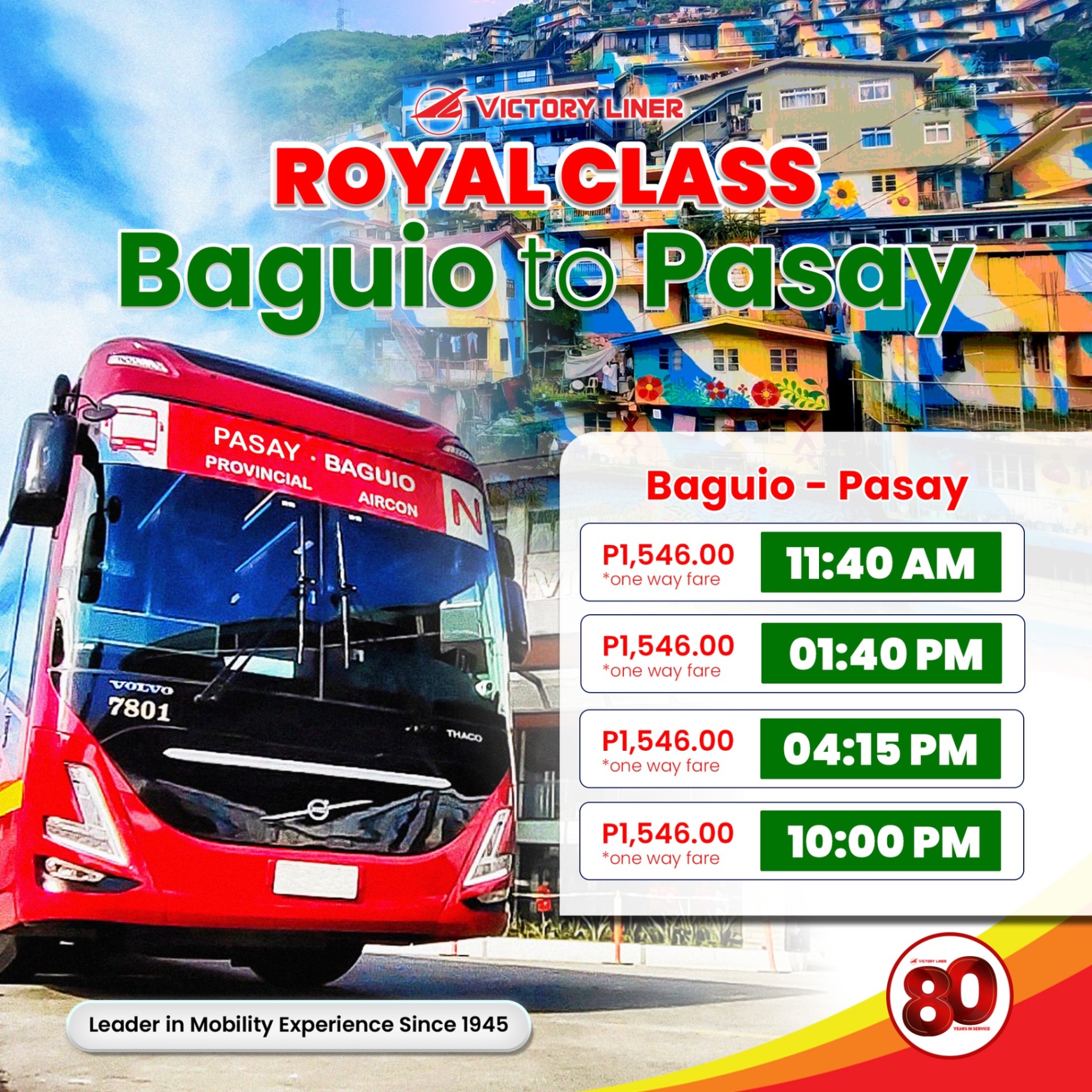 Victory Liner Royal Class: Pasay to Baguio Schedule & Fares 2025